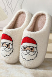 BH023138-P101-37, BH023138-P101-39, BH023138-P101-41, BH023138-P101-43, BH023138-P101-38, BH023138-P101-40, BH023138-P101-42, White Fluffy Slippers For Women Christmas Santa Clause Graphic House Slip-on Plush Slippers