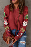 LC25125585-3-S, LC25125585-3-M, LC25125585-3-L, LC25125585-3-XL, LC25125585-3-2XL, Red Women's Sequined Christmas Sweatshirt Long Sleeve Casual Xmas Pullover