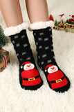 BH041892-P2, Black Holiday Socks for Women Christmas Cartoon Pattern Woolen Knit Socks