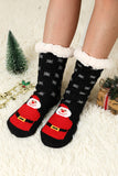 BH041892-P2, Black Holiday Socks for Women Christmas Cartoon Pattern Woolen Knit Socks