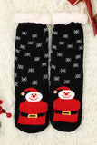BH041892-P2, Black Holiday Socks for Women Christmas Cartoon Pattern Woolen Knit Socks