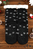 BH041892-P2, Black Holiday Socks for Women Christmas Cartoon Pattern Woolen Knit Socks