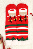 BH041892-P3, Fiery Red Holiday Socks for Women Christmas Cartoon Pattern Woolen Knit Socks