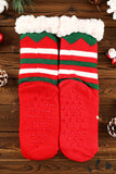 BH041892-P3, Fiery Red Holiday Socks for Women Christmas Cartoon Pattern Woolen Knit Socks