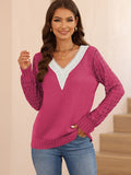 LC2723713-6-S, LC2723713-6-M, LC2723713-6-L, LC2723713-6-XL, Rose Red sweater