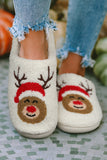 BH023147-P101-37, BH023147-P101-39, BH023147-P101-41, BH023147-P101-43, BH023147-P101-38, BH023147-P101-40, BH023147-P101-42, White Fluffy Slippers for Women Slip-on Cozy Christmas Deer Home Indoor Plush Slippers