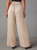 LC7712374-4015-S, LC7712374-4015-M, LC7712374-4015-L, LC7712374-4015-XL, Ivory POCKETED WIDE LEG PANTS 