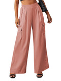 LC7712374-8010-S, LC7712374-8010-M, LC7712374-8010-L, LC7712374-8010-XL, Crystal Rose POCKETED WIDE LEG PANTS 