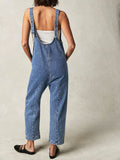 LC25214575-4-S, LC25214575-4-M, LC25214575-4-L, LC25214575-4-XL, Light Blue Jeans-Jumpsuit