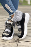Women's Plush Suede Patched Lace Up Ankle Boots