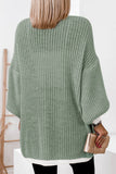 LC2711139-9-S, LC2711139-9-M, LC2711139-9-L, LC2711139-9-XL, LC2711139-9-2XL, Green Contrast Solid Drop Shoulder Cardigan