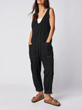 LC25214575-2-S, LC25214575-2-M, LC25214575-2-L, LC25214575-2-XL, Black Jeans-Jumpsuit