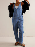 LC25214575-4-S, LC25214575-4-M, LC25214575-4-L, LC25214575-4-XL, Light Blue Jeans-Jumpsuit