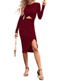 LC6115817-1003-S, LC6115817-1003-M, LC6115817-1003-L, LC6115817-1003-XL, Dark Red dress