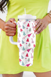 BH051439-P1, White Cartoon Christmas Tree Printed Thermos Cup Holiday Christmas Gifts