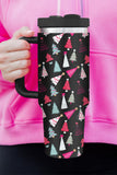 BH051439-P2, Black Cartoon Christmas Tree Printed Thermos Cup Holiday Christmas Gifts