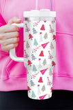 BH051439-P1, White Cartoon Christmas Tree Printed Thermos Cup Holiday Christmas Gifts