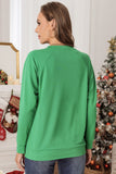 LC25316863-9-S, LC25316863-9-M, LC25316863-9-L, LC25316863-9-XL, Green Christmas Women's Merry Graphic Sweatshirt Merry & Bright Sequin Pullover Top