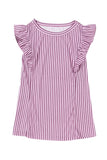 LC256435-8-S, LC256435-8-M, LC256435-8-L, LC256435-8-XL, LC256435-8-2XL, LC256435-8-XS, LC256435-8-3XL, Purple Crew Neck Ruffled Striped Tank Top