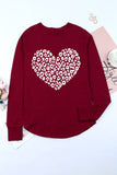 LC25126439-3-S, LC25126439-3-M, LC25126439-3-L, LC25126439-3-XL, LC25126439-3-2XL, Red Leopard Heart Graphic Raglan Long Sleeve Top