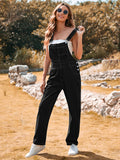 LC784751-2-S, LC784751-2-M, LC784751-2-L, LC784751-2-XL, Black Denim Overalls