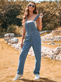 LC784751-4-S, LC784751-4-M, LC784751-4-L, LC784751-4-XL, Light Blue Denim Overalls