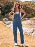 LC784751-5-S, LC784751-5-M, LC784751-5-L, LC784751-5-XL, Dark Blue Denim Overalls