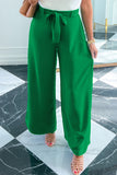 LC7712561-P109-S, LC7712561-P109-M, LC7712561-P109-L, LC7712561-P109-XL, Bright Green High Waist Loops Belted Wide Leg Pants 