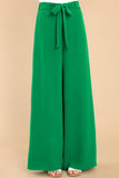 LC7712561-P109-S, LC7712561-P109-M, LC7712561-P109-L, LC7712561-P109-XL, Bright Green High Waist Loops Belted Wide Leg Pants 