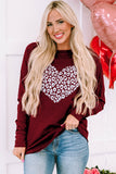 LC25126439-3-S, LC25126439-3-M, LC25126439-3-L, LC25126439-3-XL, LC25126439-3-2XL, Red Leopard Heart Graphic Raglan Long Sleeve Top