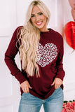 LC25126439-3-S, LC25126439-3-M, LC25126439-3-L, LC25126439-3-XL, LC25126439-3-2XL, Red Leopard Heart Graphic Raglan Long Sleeve Top