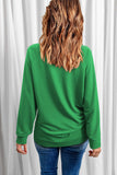 LC25317205-9-S, LC25317205-9-M, LC25317205-9-L, LC25317205-9-XL, Green St Patrick Sequin Patch Graphic Drop Shoulder Sweatshirt