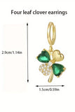 BH013615-P12, Gold Gorgeous Gem St. Patricks 4-leaf Clover Earrings