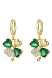 BH013615-P12, Gold Gorgeous Gem St. Patricks 4-leaf Clover Earrings