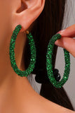 BH013616-P209, Dark Green St. Patricks Fashion Daring Sequin Loop Earrings