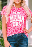 LC25225122-20-S, LC25225122-20-M, LC25225122-20-L, LC25225122-20-XL, Leopard IN MY MAMA ERA Slogan Graphic Tee