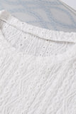 LC25223506-P101-S, LC25223506-P101-M, LC25223506-P101-L, LC25223506-P101-XL, White Eyelet Embroidery Scalloped Short Sleeve Top