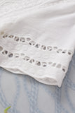 LC25223506-P101-S, LC25223506-P101-M, LC25223506-P101-L, LC25223506-P101-XL, White Eyelet Embroidery Scalloped Short Sleeve Top