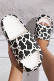 Casual Animal Spots Print Open Toe Thick Flat Slippers