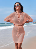 LC422135-14010-S, LC422135-14010-M, LC422135-14010-L, LC422135-14010-XL, Smoke Rose cover up