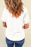LC25225494-1-S, LC25225494-1-M, LC25225494-1-L, LC25225494-1-XL, LC25225494-1-2XL, White Sequined American Flag Star Graphic T Shirt