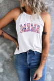 Women's Chic Leopard MAMA Letter Embroidered Tank Top