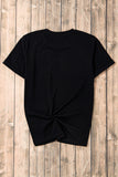 LC25225494-2-S, LC25225494-2-M, LC25225494-2-L, LC25225494-2-XL, LC25225494-2-2XL, Black Sequined American Flag Star Graphic T Shirt