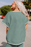 Women's Textured Loose Fit T Shirt and Drawstring Pants Set