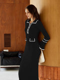 LC273732-2-S, LC273732-2-M, LC273732-2-L, LC273732-2-XL, Black sweater dress