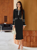 LC273732-2-S, LC273732-2-M, LC273732-2-L, LC273732-2-XL, Black sweater dress