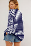 LC25318246-P719-S, LC25318246-P719-M, LC25318246-P719-L, LC25318246-P719-XL, LC25318246-P719-2XL, Yellow Stripe Classic Striped Oversized Crewneck