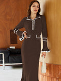 LC273732-3017-S, LC273732-3017-M, LC273732-3017-L, LC273732-3017-XL, Chocolate sweater dress