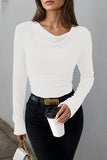 LC25133139-P1-S, LC25133139-P1-M, LC25133139-P1-L, LC25133139-P1-XL, White Long Sleeve Top