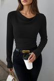 LC25133139-P202-S, LC25133139-P202-M, LC25133139-P202-L, LC25133139-P202-XL, Color black Long Sleeve Top